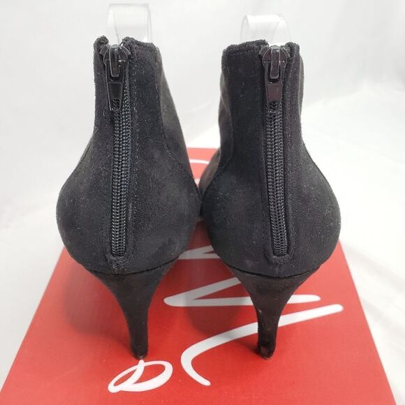 IMPO Tyra black vegan suede zip back pump heels with box 10 - Picture 6 of 11